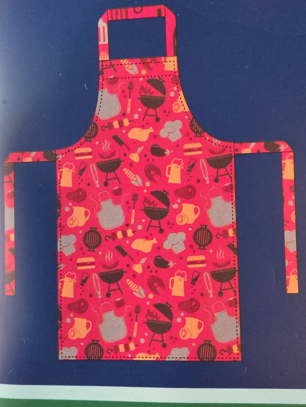 100% Cotton Men's BBQ Pattern Kitchen Apron